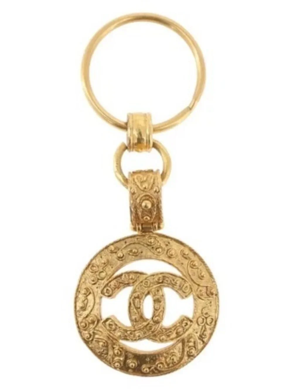CHANEL Key Holder metal Gold CC Auth bs35092M